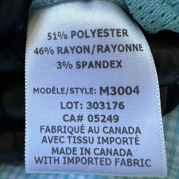 Swing Control Women 4 Gingham Pants Blue White Golf Preppy Made In Canada Office - Picture 13 of 15